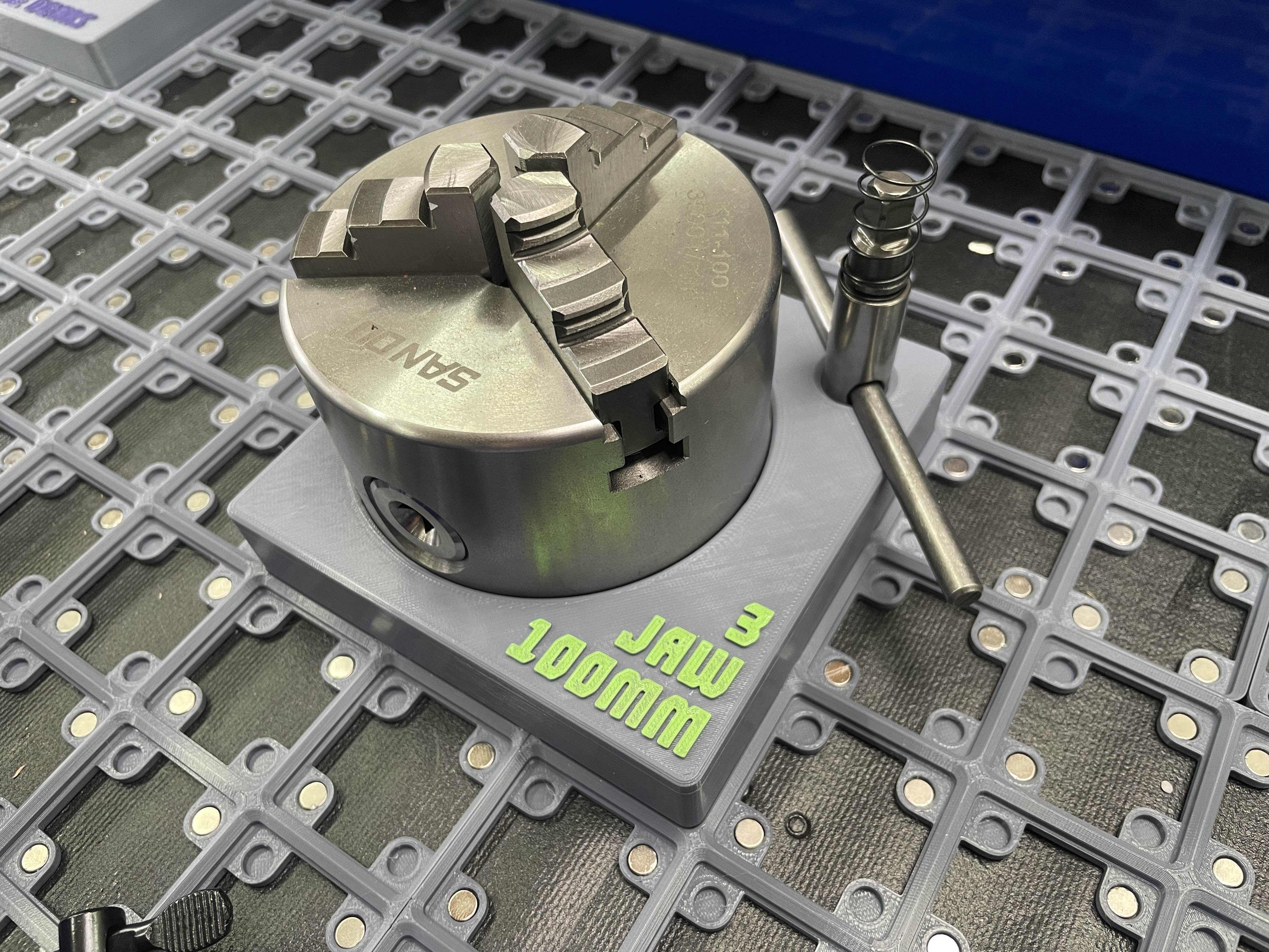 Gridfinity 3-Jaw 100mm Lathe Chuck Holder
