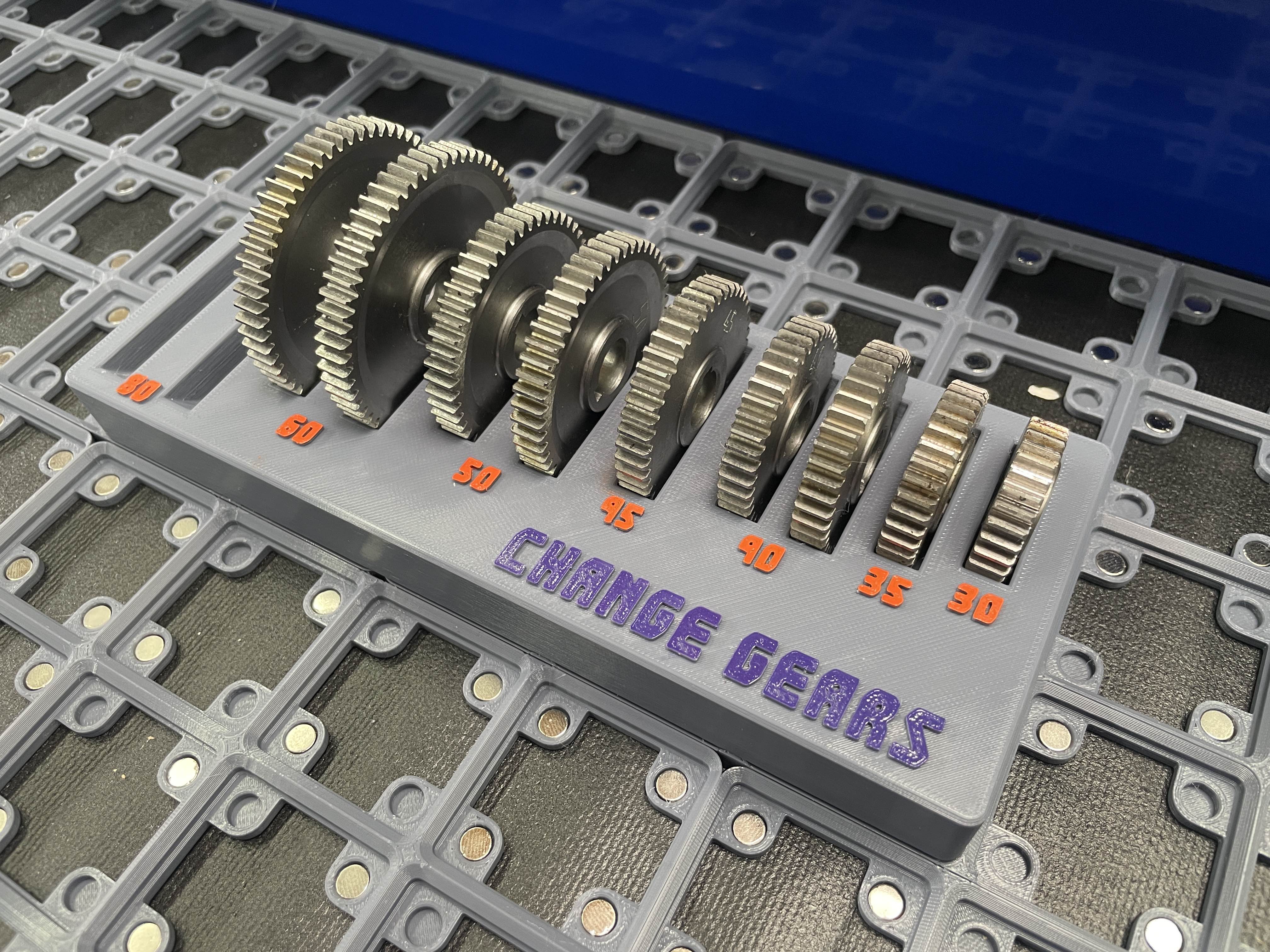 Gridfinity Mini Lathe Change Gears Holder