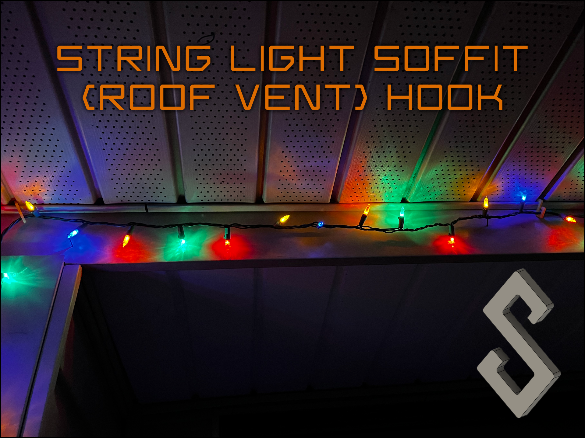 String Light / Christmas Light Soffit (Roof Vent) Hook