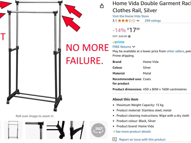 Amazon Home Vida clothes rail-stronger bar supports.