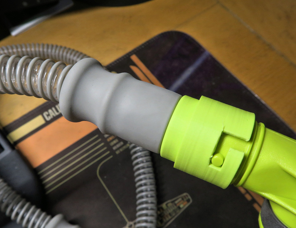 Ryobi P738 to CPAP hose adapter