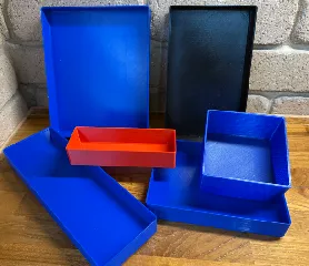 22 Gridfinity Bins in various sizes.