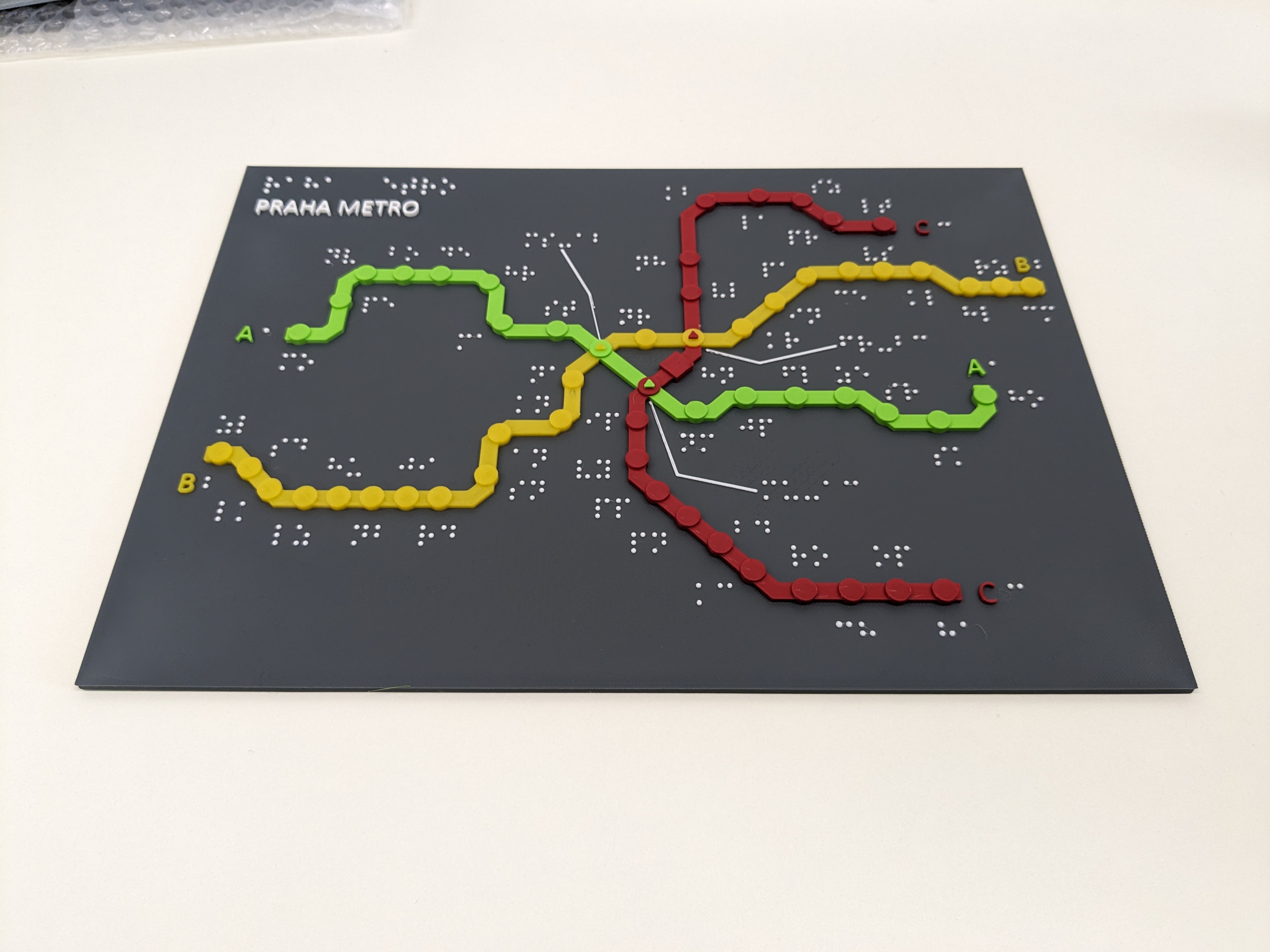 Prague Metro Map - Multicolour Model