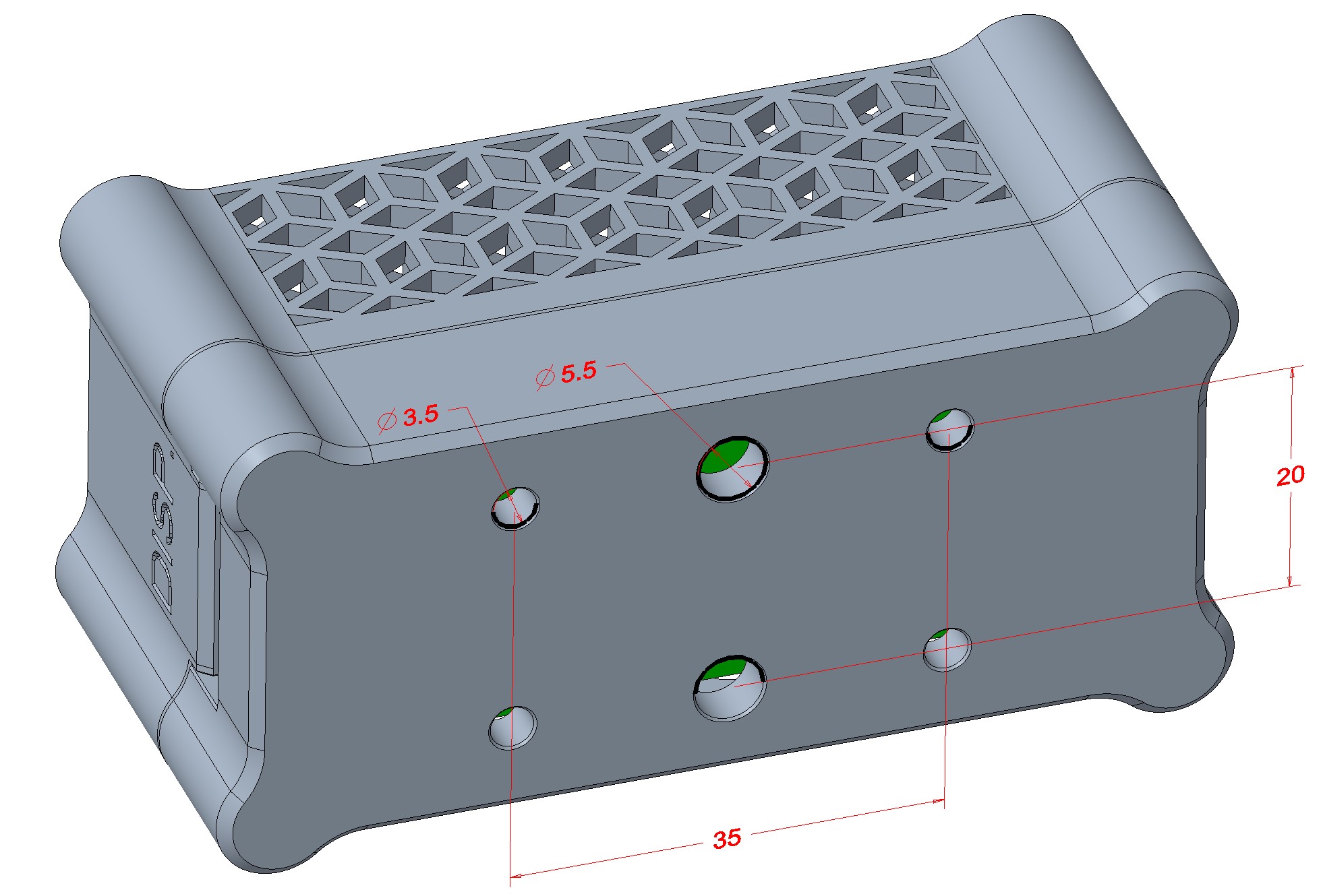 Miniatura 4 do modelo 3D Raspberry Pi Zero 2W case