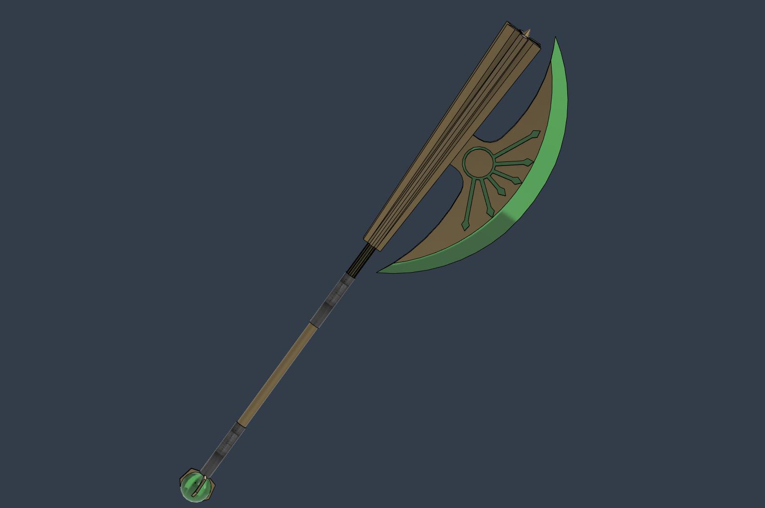 Space Skeleton Egyptian Mace-axe