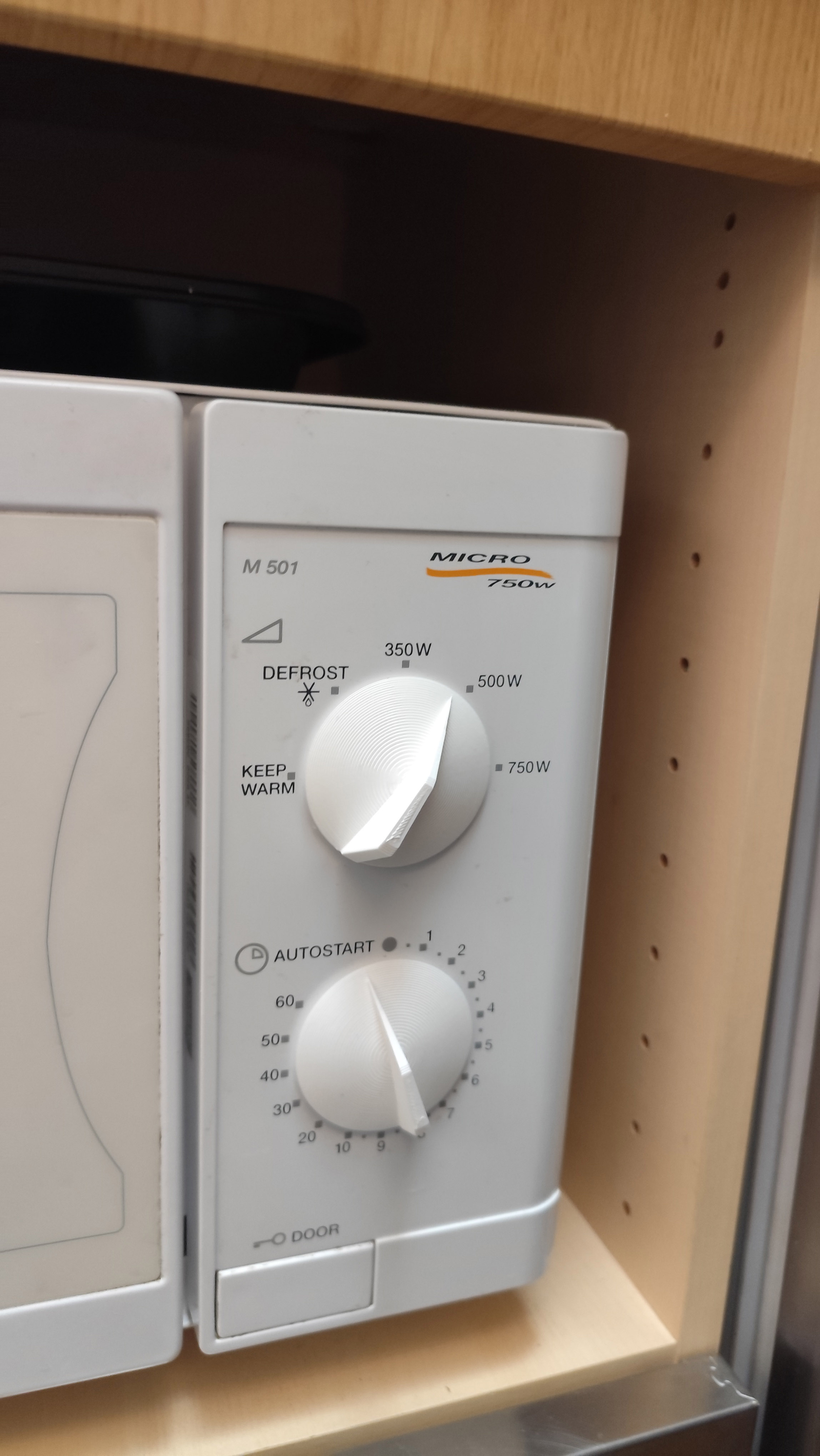 Knobs for a Whirlpool M501 Microwave Oven