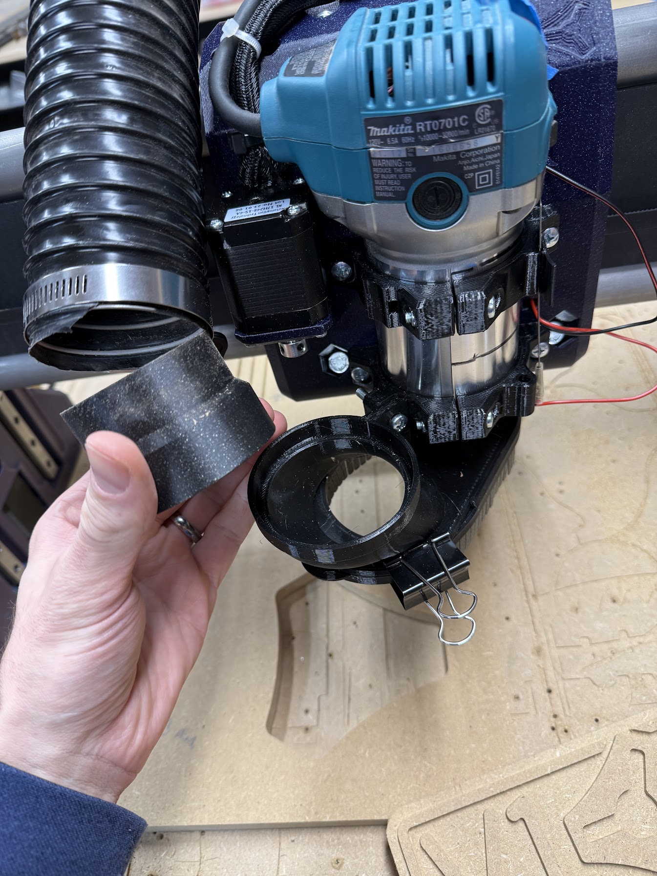 61mm Dust host adapter for Dust Shoe for the LowRider 4 CNC