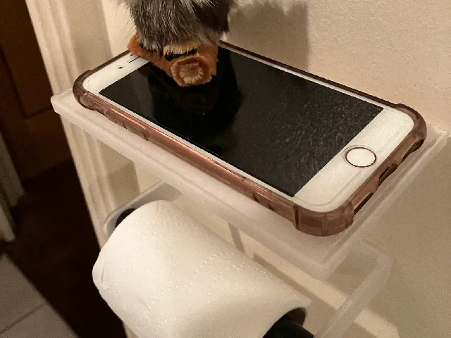 Toilet paper holder with tray