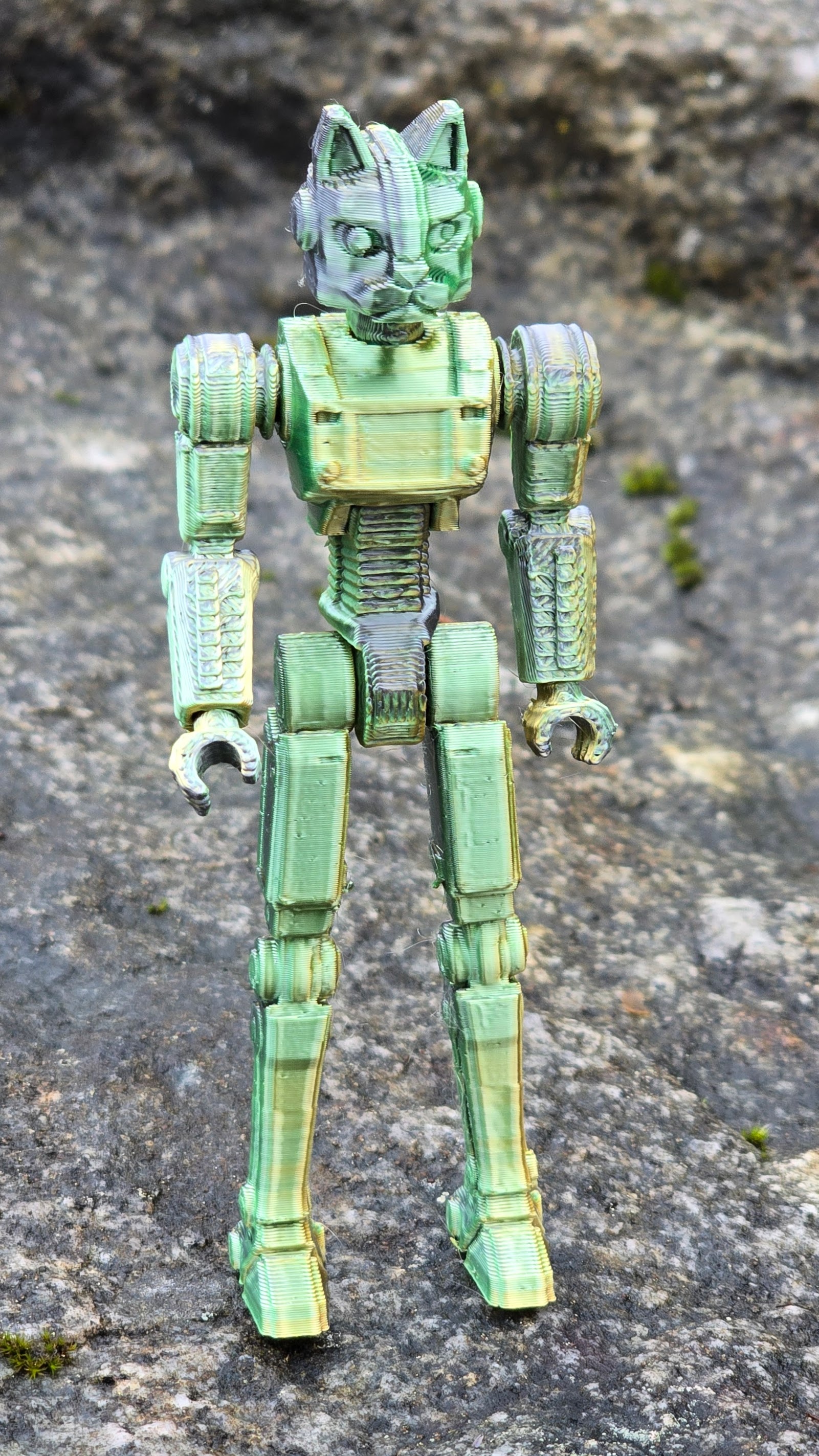 Articulated Retro Cyborg Cat Action Figure