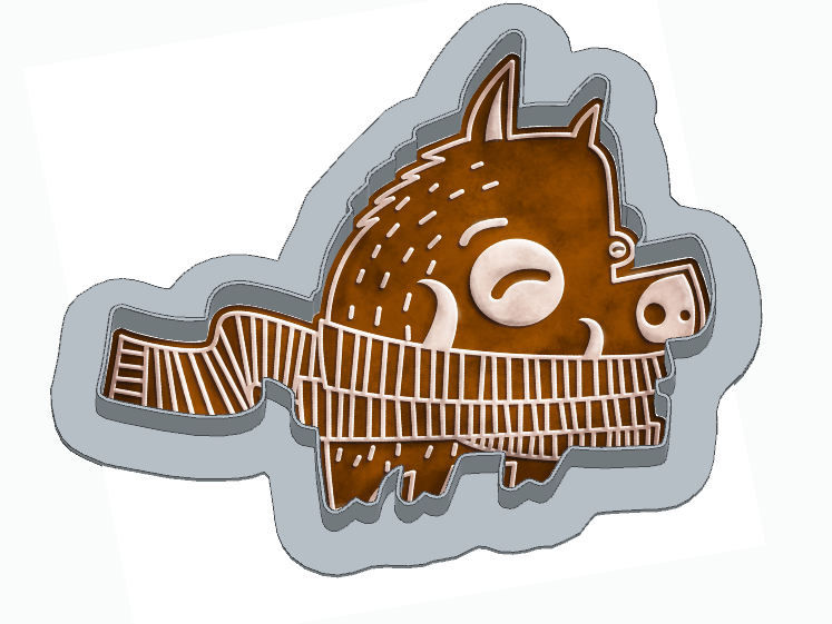 Kofola boar with a scarf cookie cutter