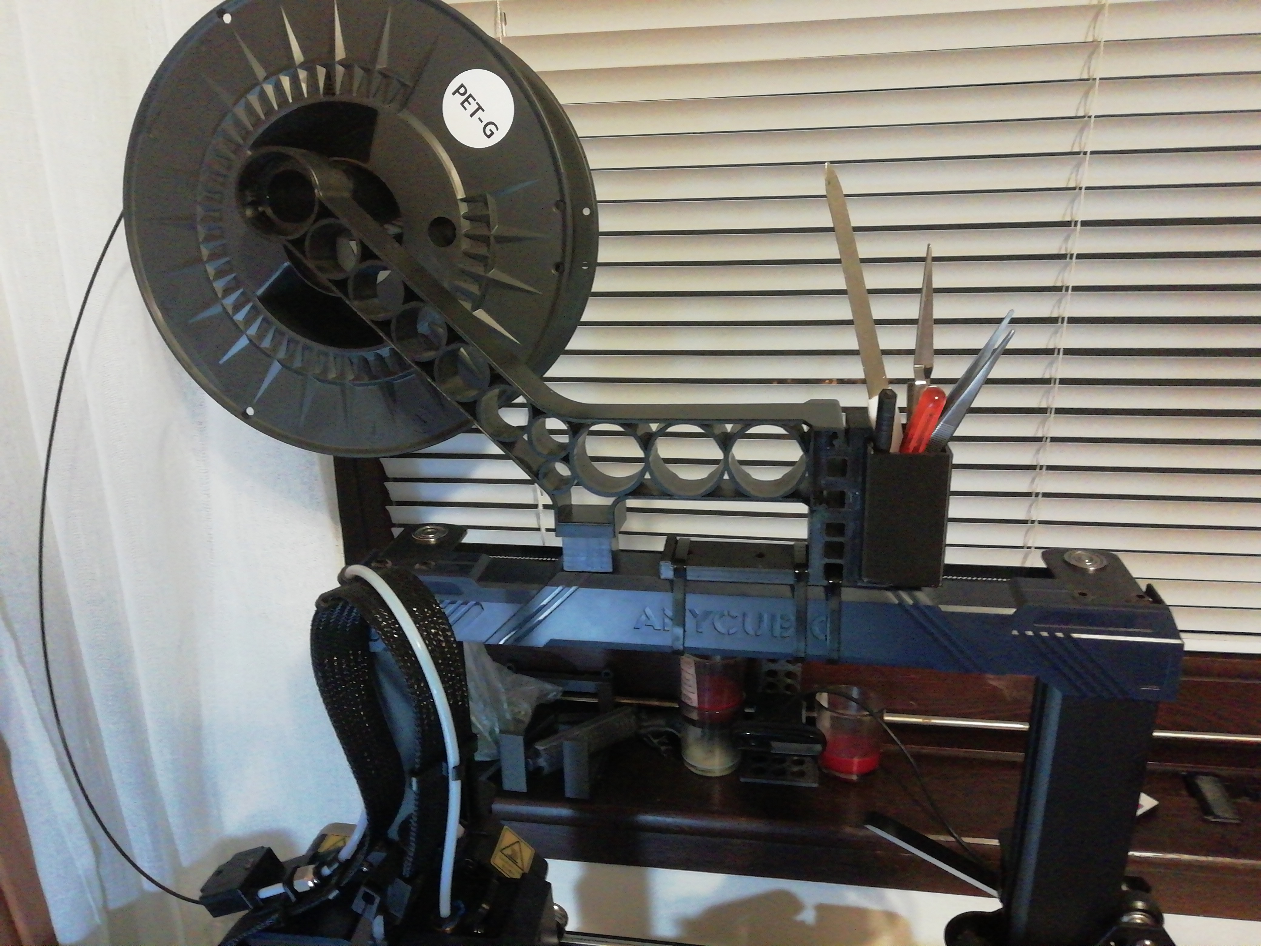 Filament spool ontop holder with tool case for Cobra2 pro