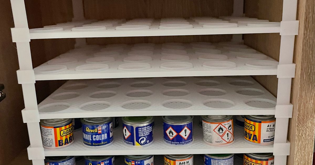Free STL file Storage shelves for Revell paint cans 🎨・3D printing model to  download・Cults