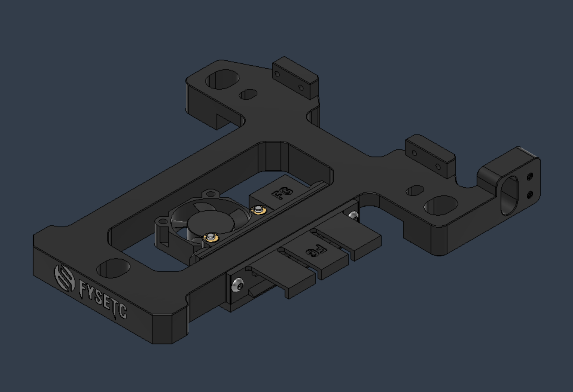 not-a-Wago and 3010 fan mount for Fysetc CNC bed frame (Voron 0)