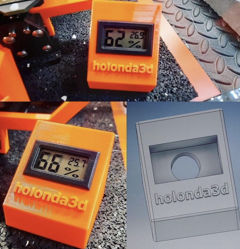 Stand for a Ali-Express humidity sensor / hygrometer display with and without marking holonda_3d