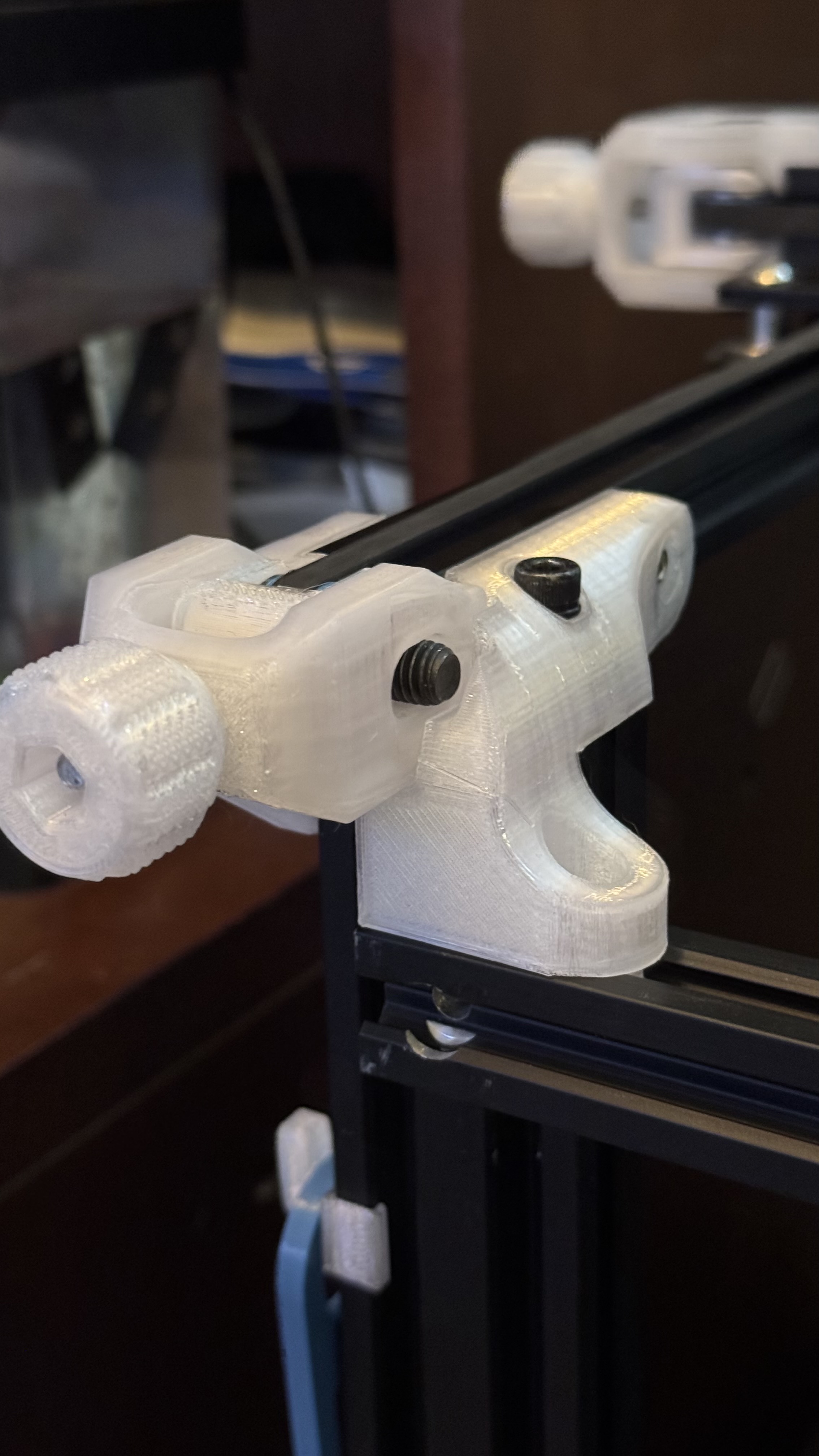 Ender 5 Front Crossbar Relocator with Tensioner Remix