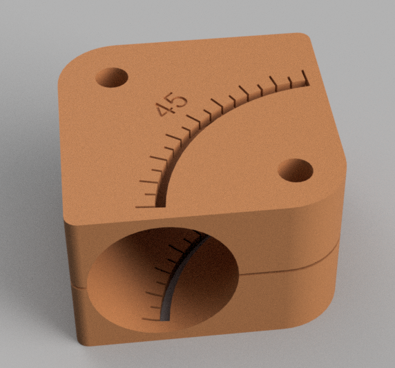 57mm pipe bend / elbow cutting jig