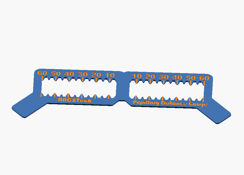 Super Simple Ambidextrous Pupillary Distance Gauge
