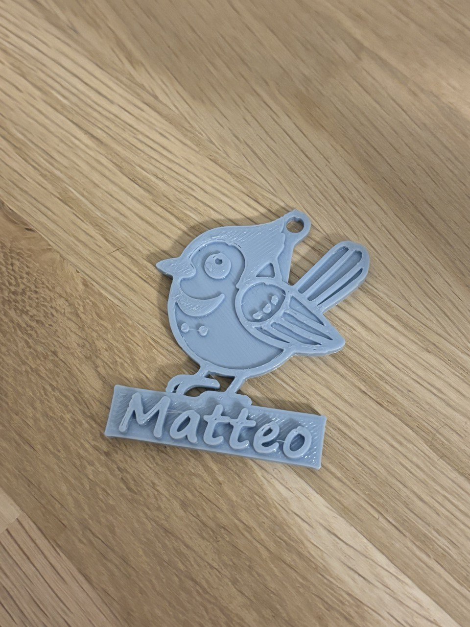 Cute Blue Jay Keychain with Plate