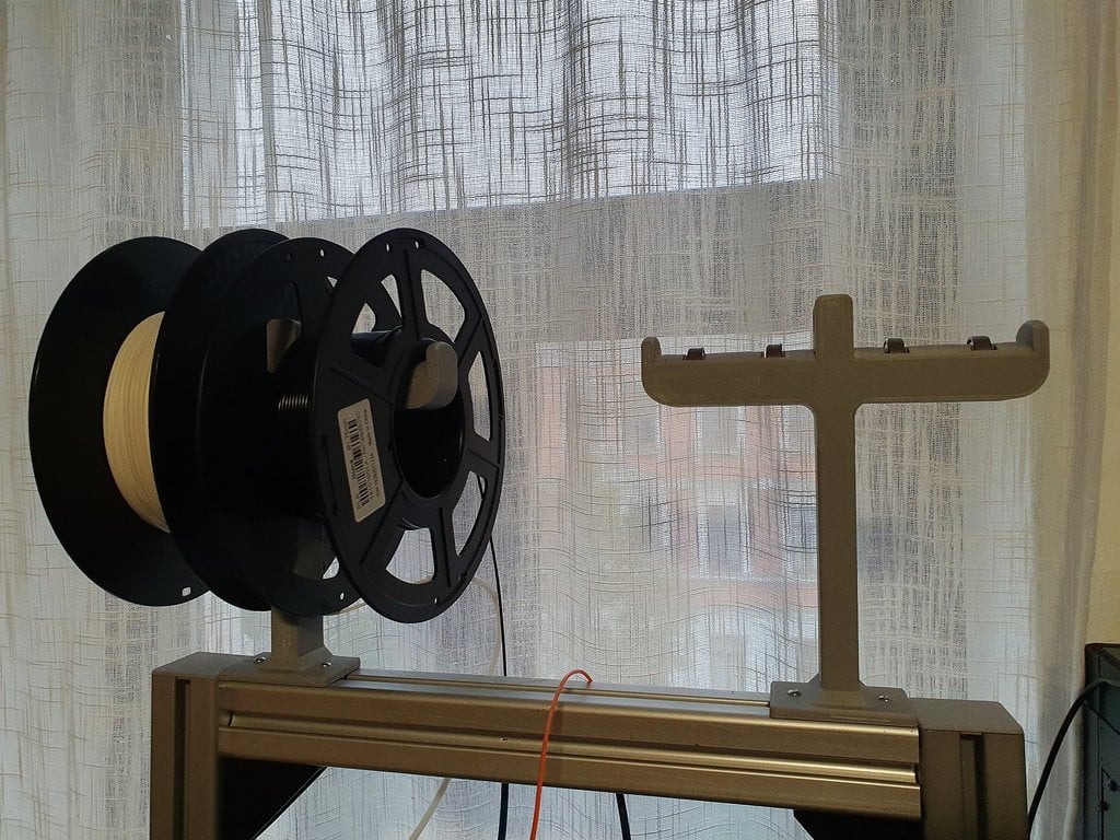 Dual/Double Filament Spoolholder with Skaterbearings for 4040 extrusion