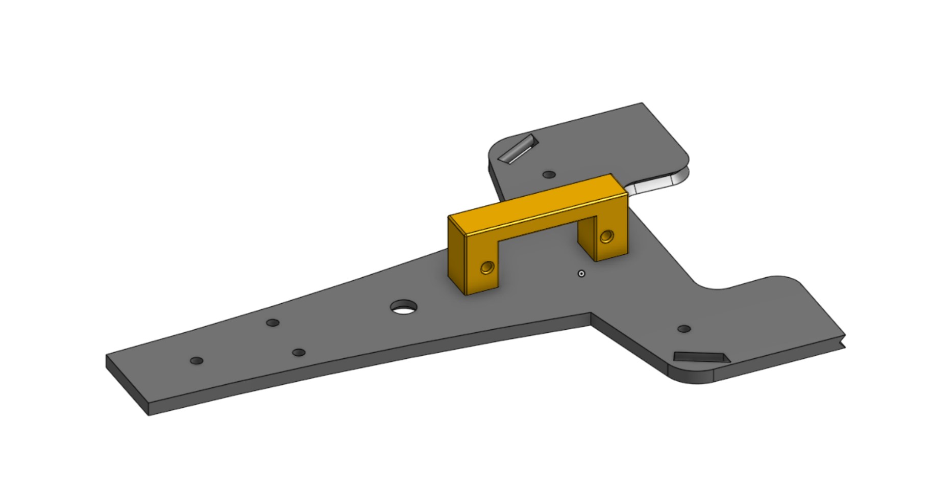 Chassis and Servo mount for 21g servo 3D model thumbnail