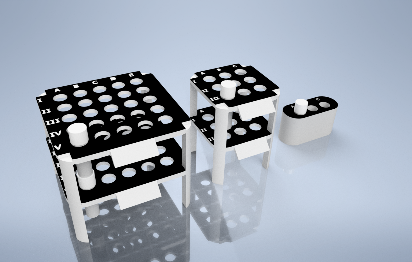 Stackable 10 mm sample organizer - Simport transport tubes