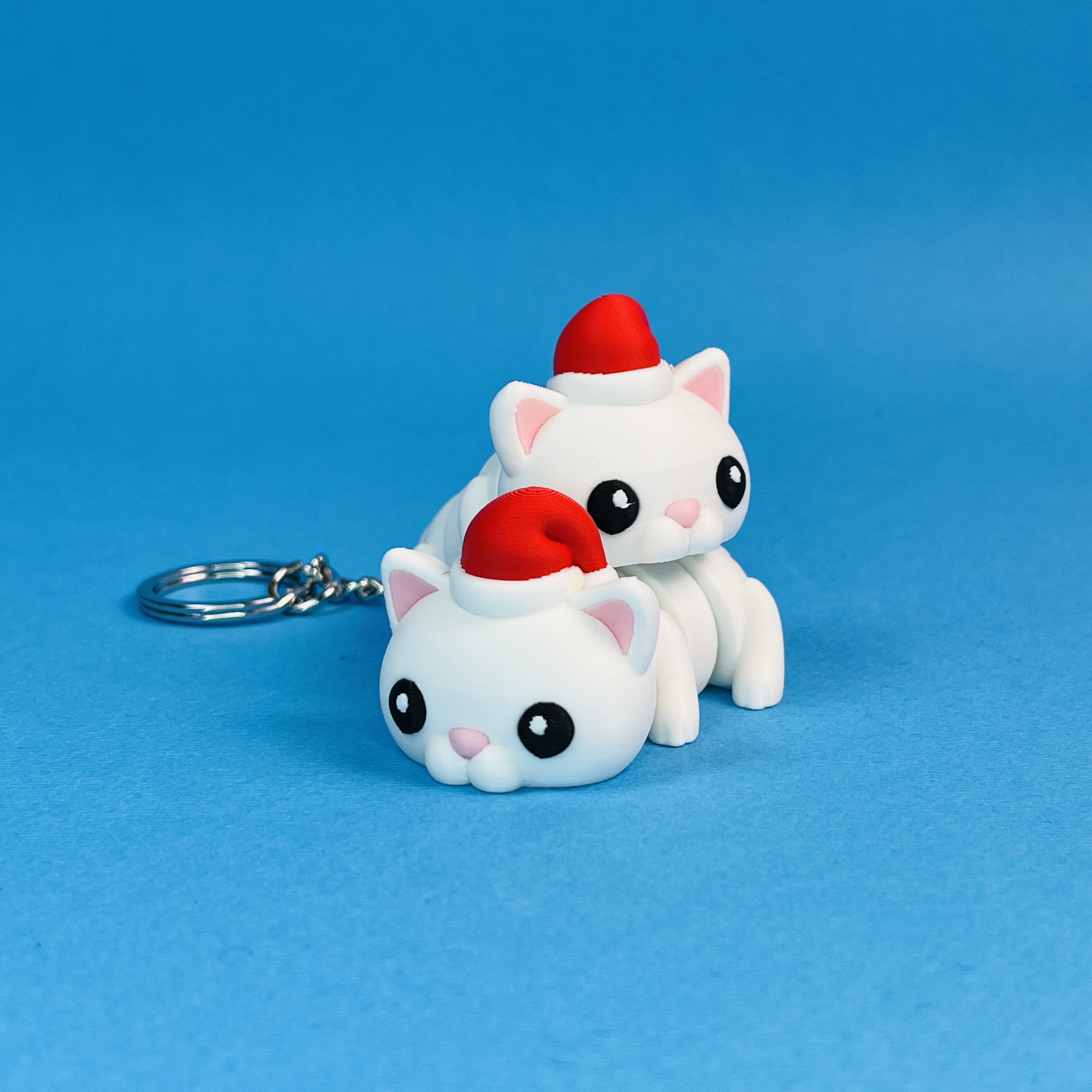 Cute Flexi Xmas Cat (Toy, Keychain & Magnet)
