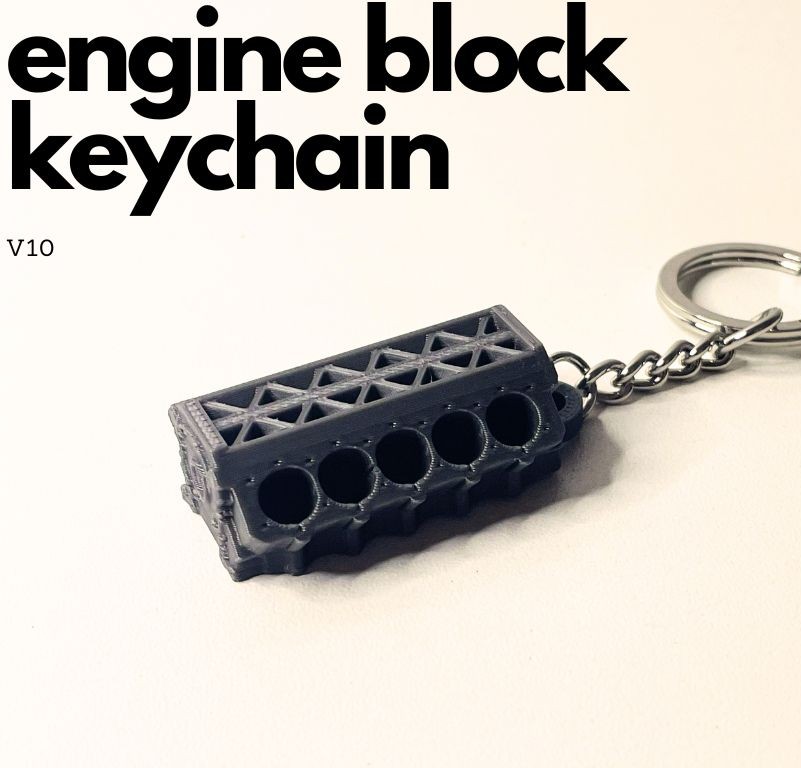 Engine block V10 keychain