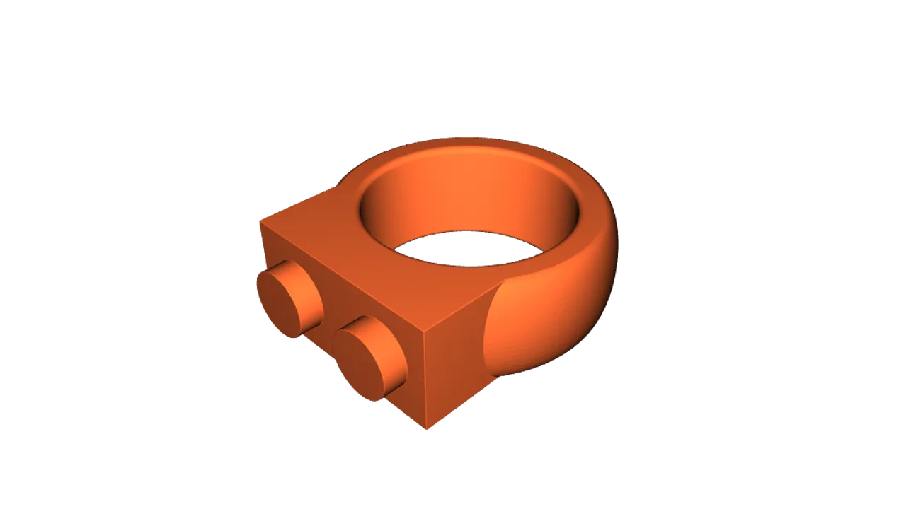 3D Printed Lego Ring Custom Size