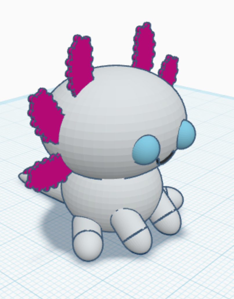 Kawaii style axolotl