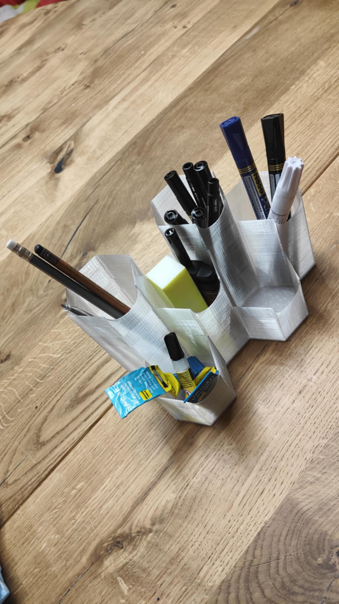 Simple Hex Desk Organizer (low filament usage)