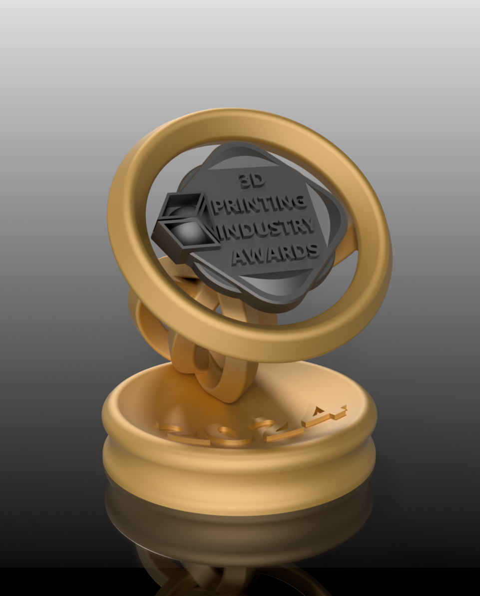 2024 3D Printing Idustry Awards - Twisted Ring Trophy