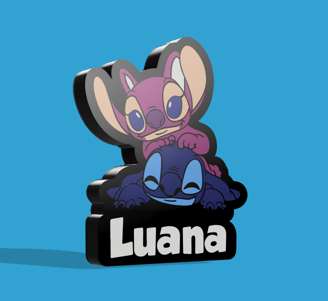 Stitch + Angel Lamp Name Luana