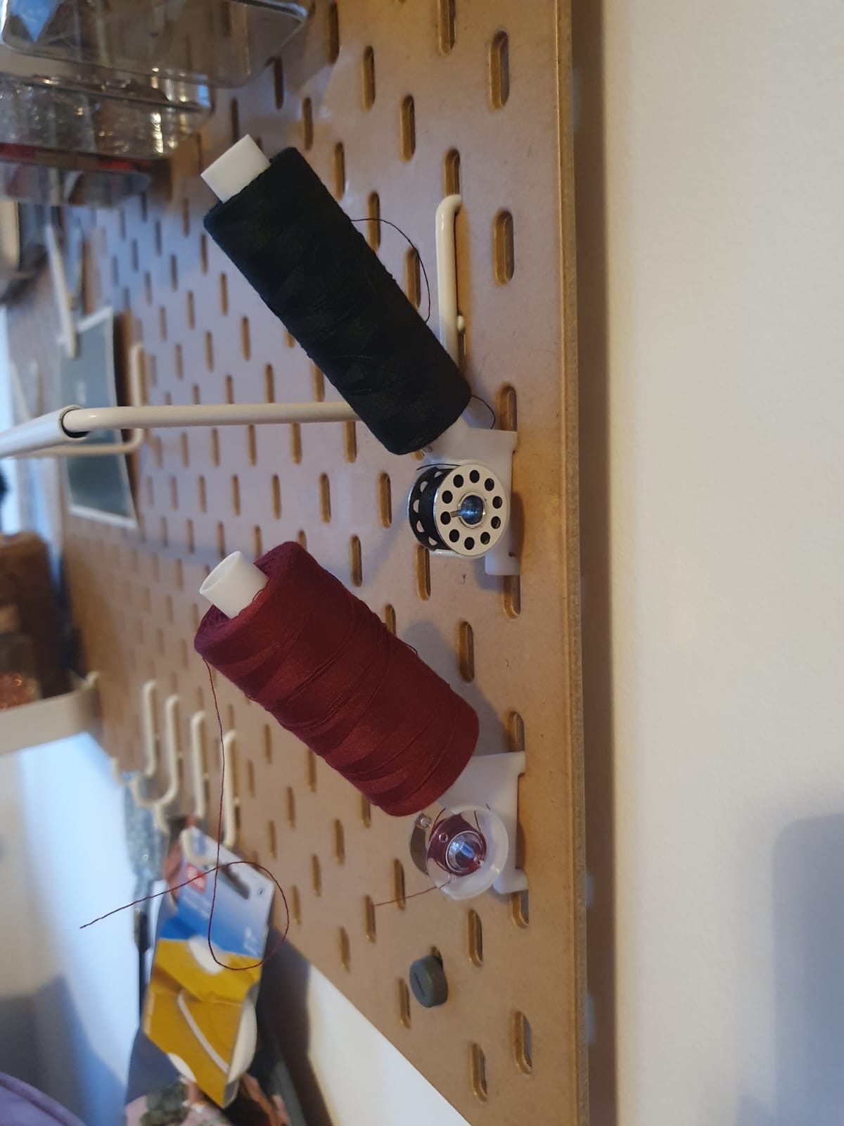 Ikea Skadis Sewing Thread Spool and Boppin holder