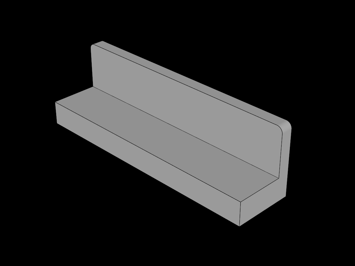 Lego Compatible (30413.dat) Panel  1 x  4 x  1 with Rounded Corners, Thick Wall