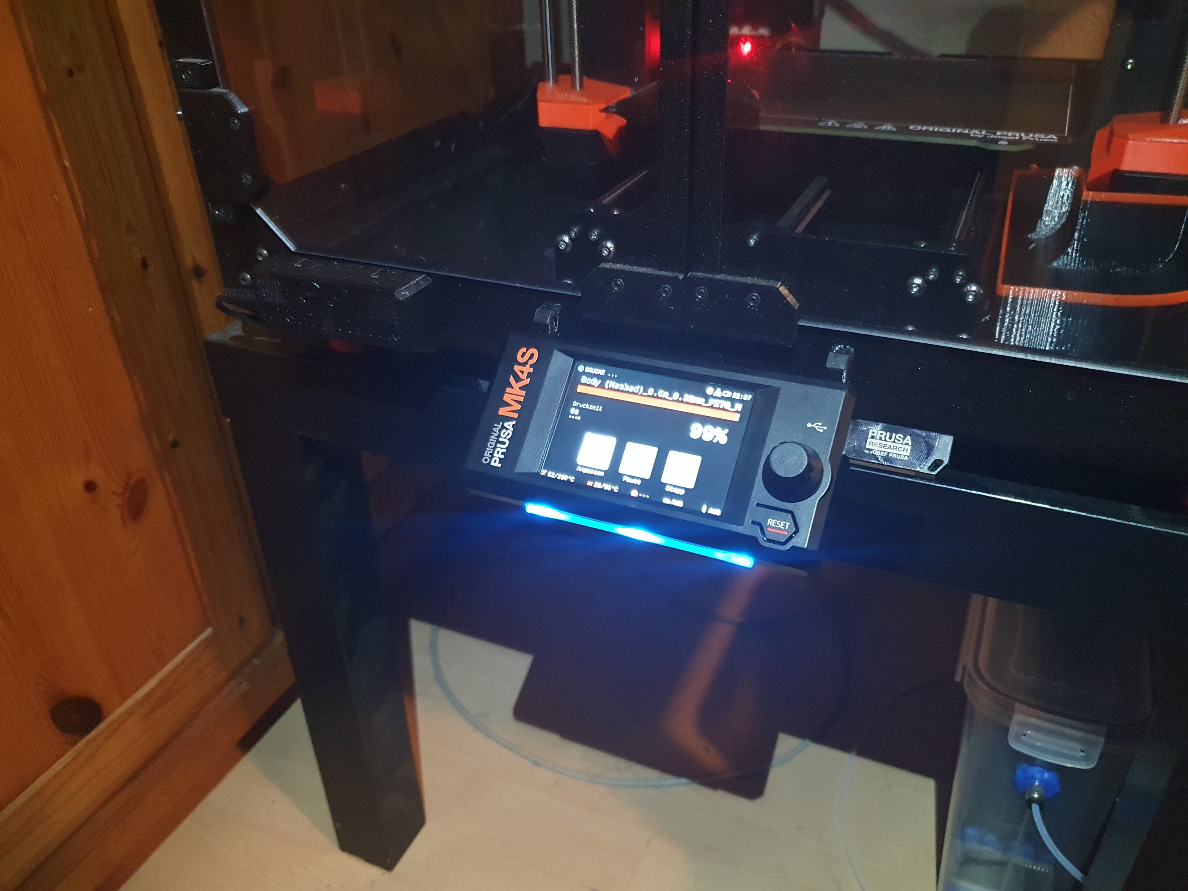 MK4S xLCD Vers. A backcover for prusa enclosure with integrated LED diffusor
