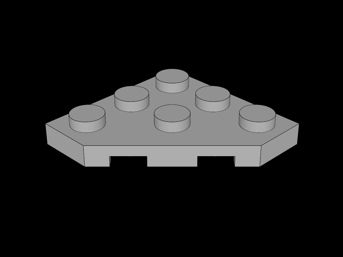 Lego Compatible (2450.dat) Plate  3 x  3 without Corner