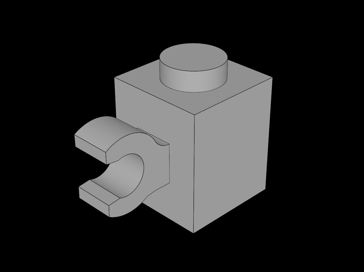 Lego Compatible (60476.dat) Brick  1 x  1 with Clip Horizontal (Thick C-Clip)