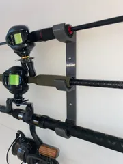 wall mount for 3 fishing rods