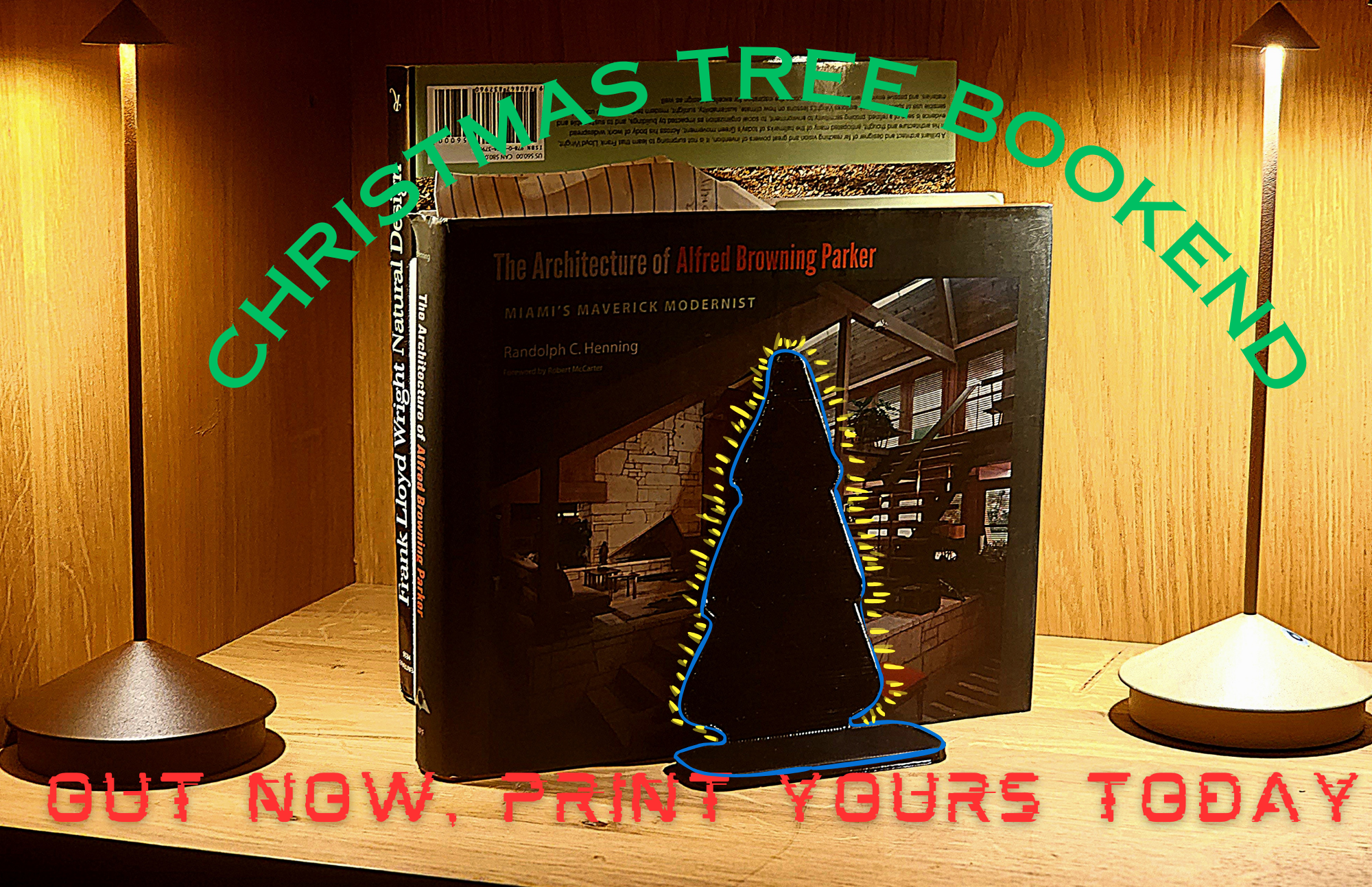 Christmas tree bookend