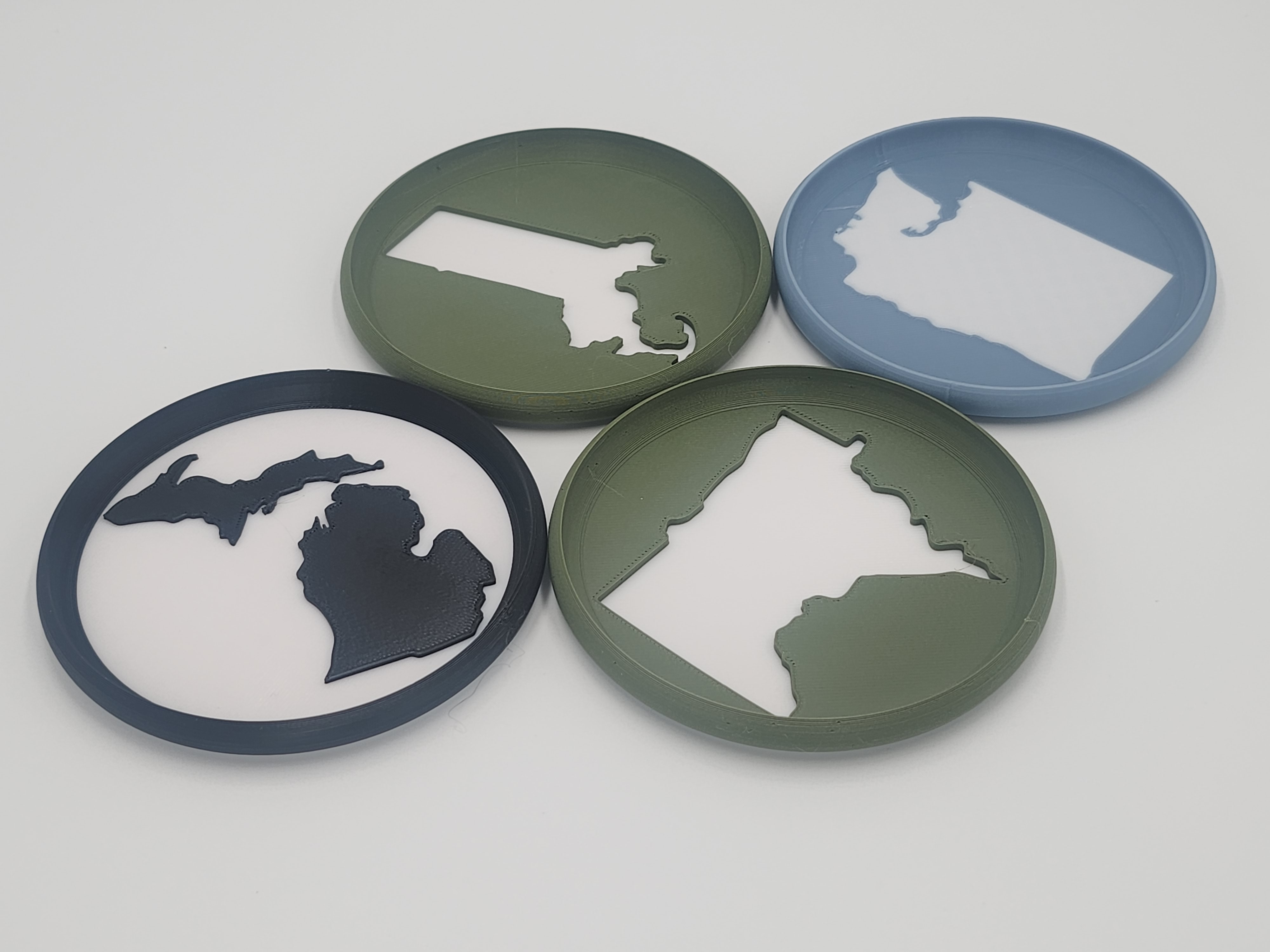 Fifty states stacking coasters, 95mm deboss version