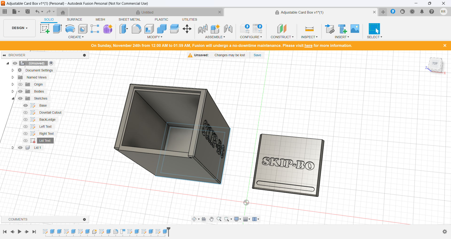 Customizable card box (Single Compartment)
