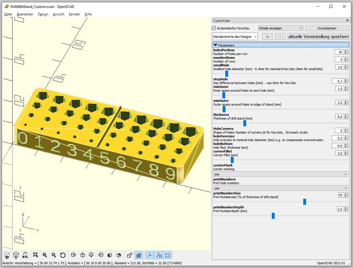Miniatura 4 do modelo 3D Customizeable Drill- and Hex- Bit stand