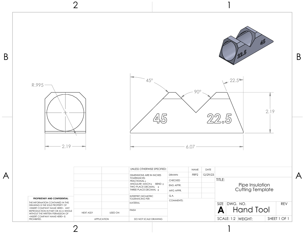 Pipe Insulation Cutting Template — miniatura 3