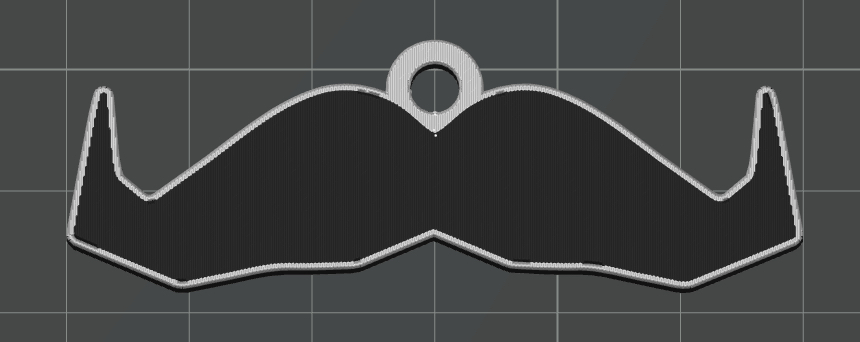 Movember Mustache / Moustache Icon - Key Chain