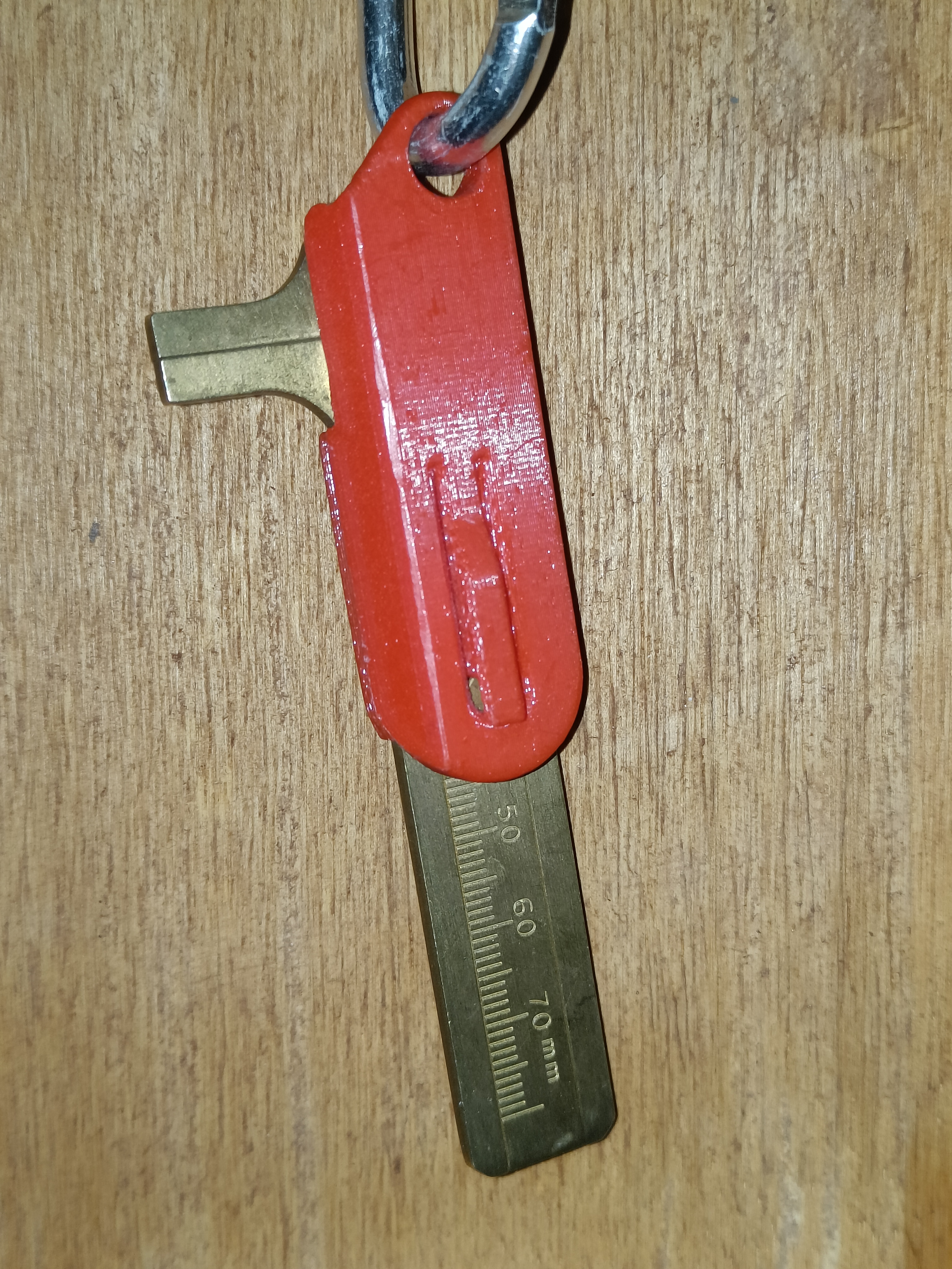 Brass caliper key chain holder