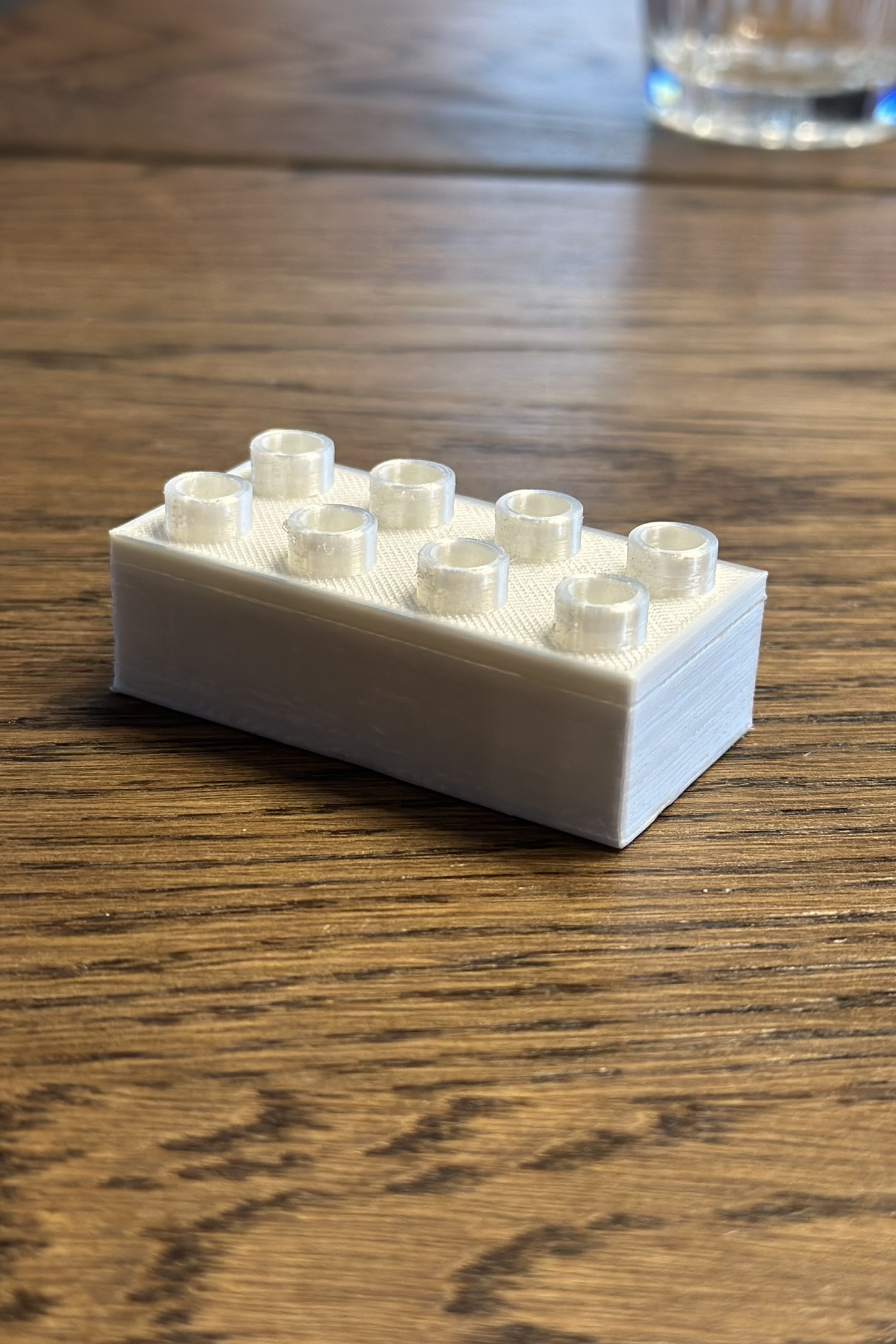 Lego Duplo 2x4 Brick - model oversized to eliminate shrinkage, no support needed