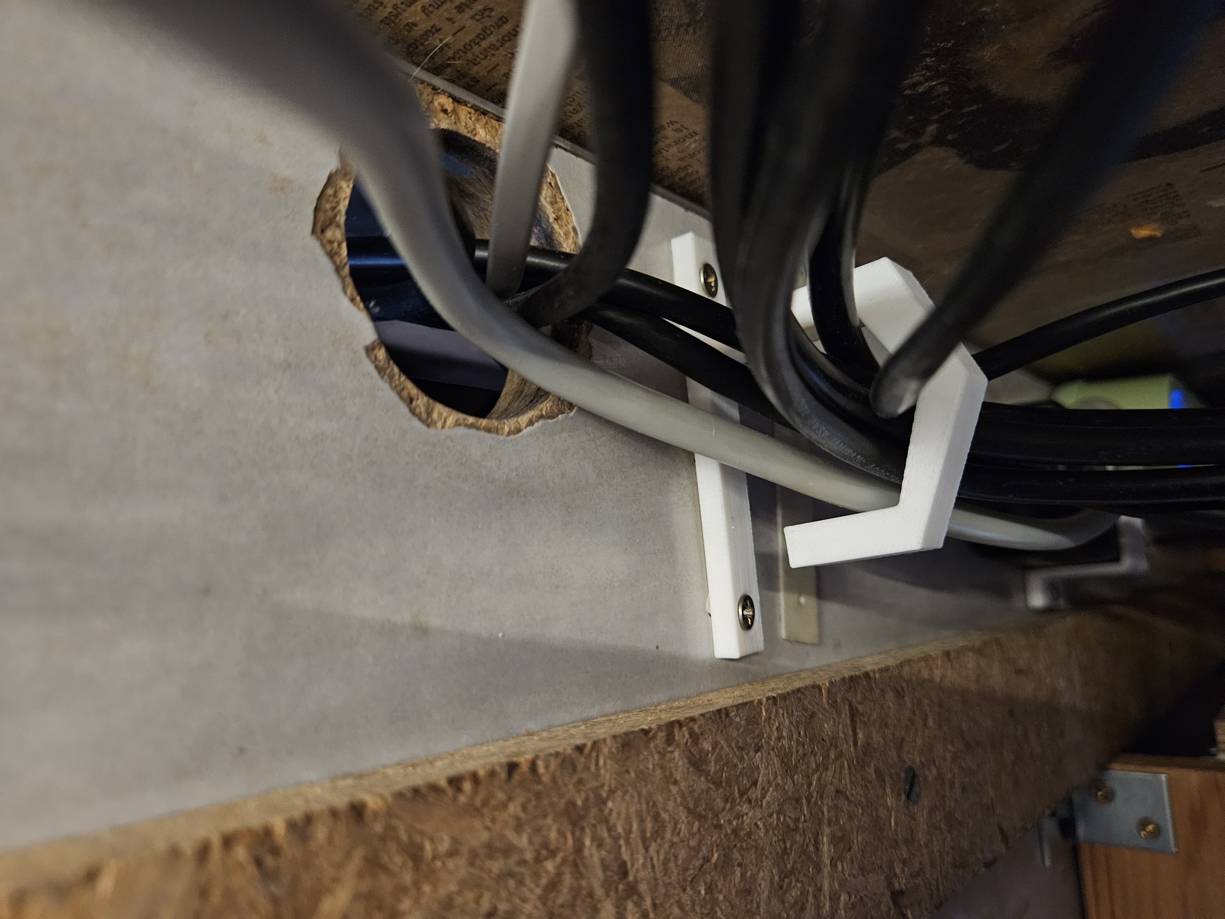 Under desk cable hook