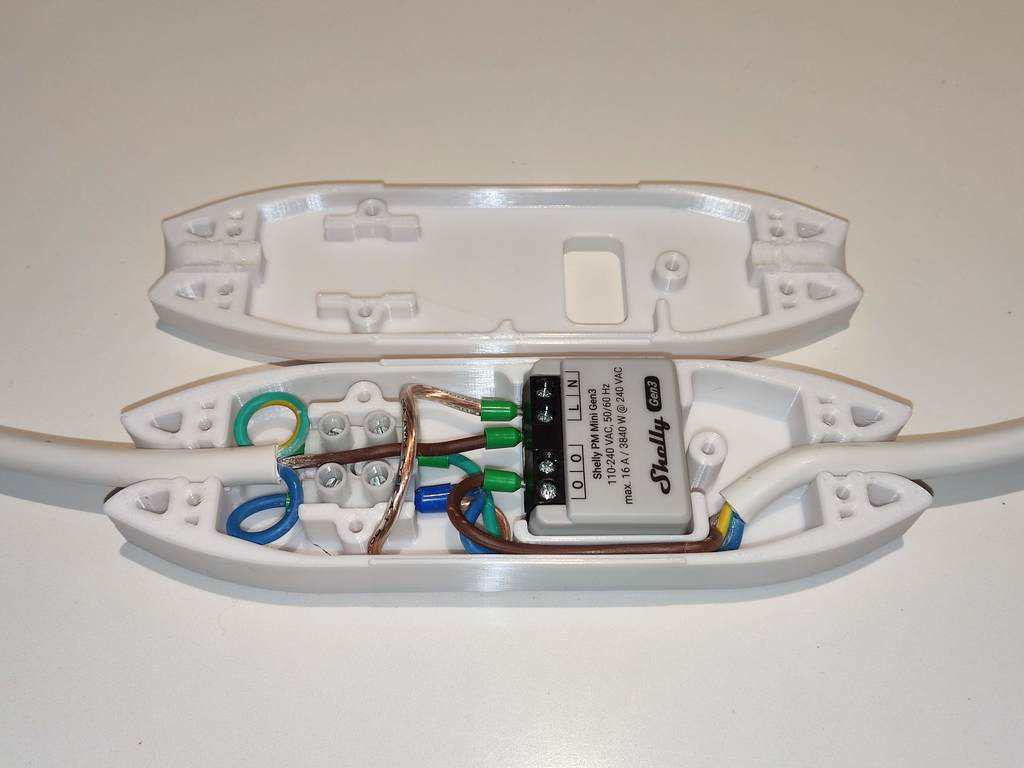 Smart Extension Cable Case for Shelly Mini - Shelly Gehäuse für intelligentes Verlängerungskabel
