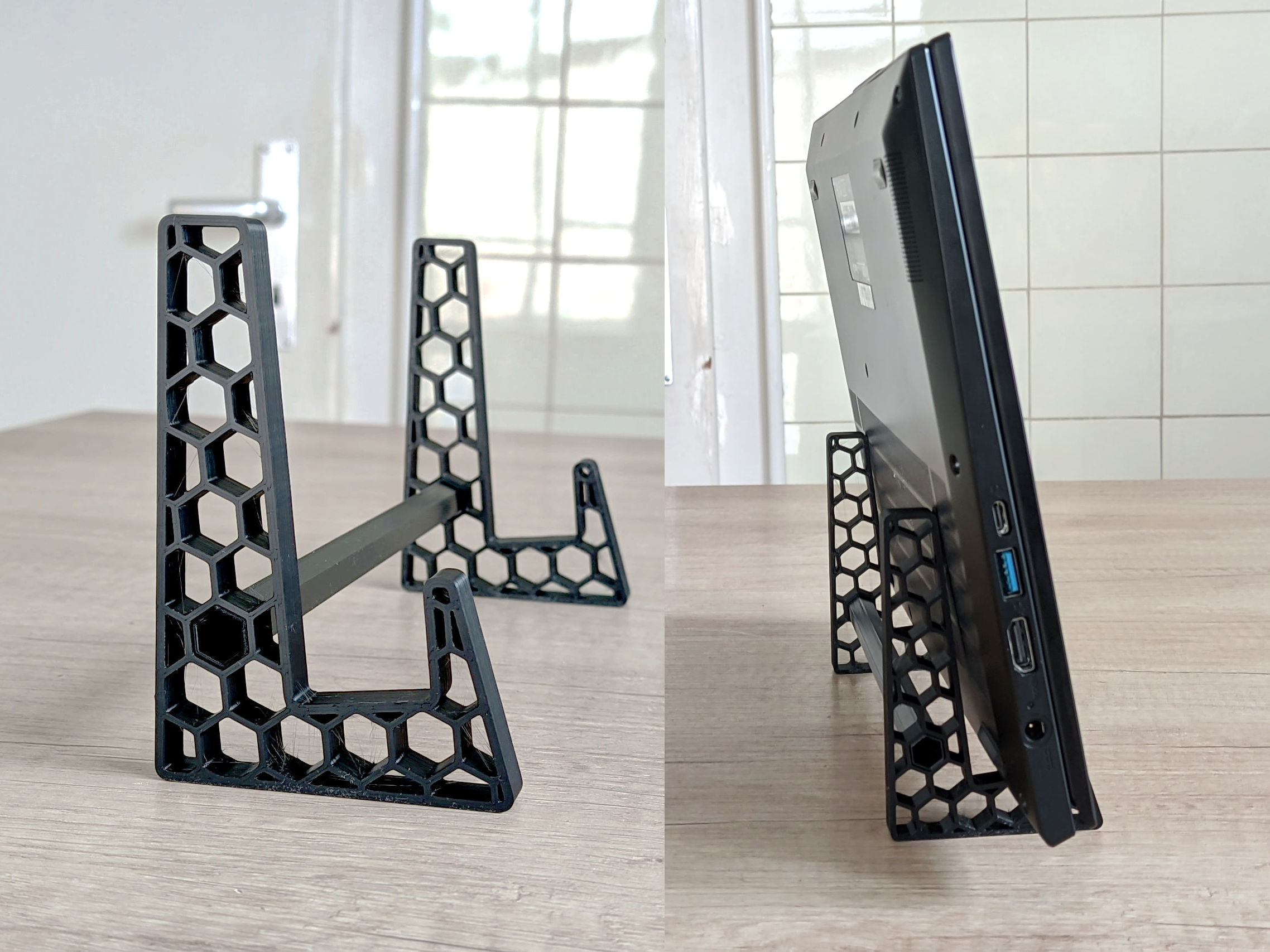 Vertical Laptop Notebook Stand with Hexagon Pattern