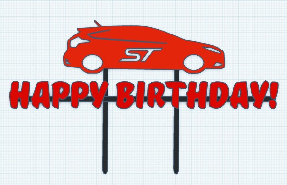 Ford Focus ST Cake Topper